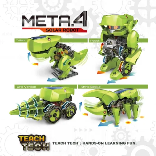 Vista 4 de Teach Tech "Meta.4", robot transformador, juguetes solares STEM para niños mayores de 8 años
