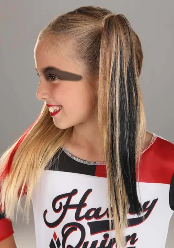 Vista 6 de Disfraz de escuadrón suicida Harley Quinn para niños, negro, blanco, rojo, (Black,Red,White)