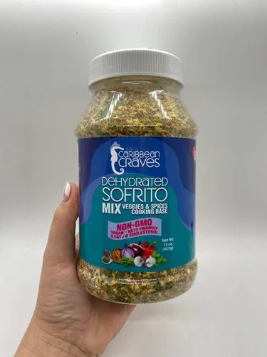 Vista 2 de Caribbean Craves - Mezcla de Sofrito deshidratada Sin MSG, vegano, apto para dieta cetogénica, ingredientes naturales (15 oz x 1) 15 oz