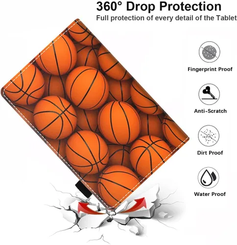 Vista 6 de Funda para tablet Kindle Fire HD 10/Fire HD 10 Plus (11ª generación, versión 2021), funda de piel sintética de alta calidad con ranura para tarjetas