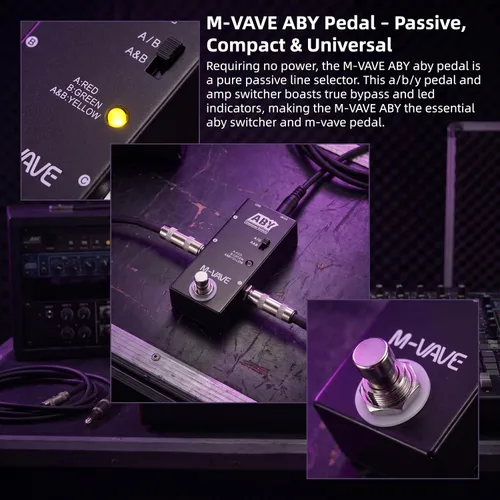 Vista 6 de M-VAVE MINI-UNIVERSE Mini Pedal de efectos de guitarra de reverberación, pedal de reverberación digital con 9 modos, True Bypass, mini reverberación