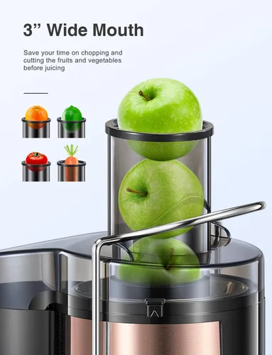 Vista 3 de QCen 500W Juicer Machine Metallic Rose Gold y Electric Citrus Juicer Exprimidor Paquete
