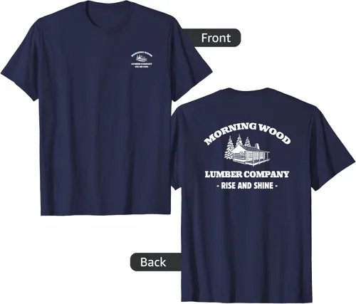 Vista 33 de Morning Wood Lumber Company - Camiseta con estampado de espalda delantera, Negro, S
