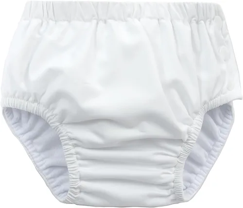Vista 2 de Pañales de natación reutilizables para bebés recién nacidos, lavables, unisex, color blanco, 2-3T