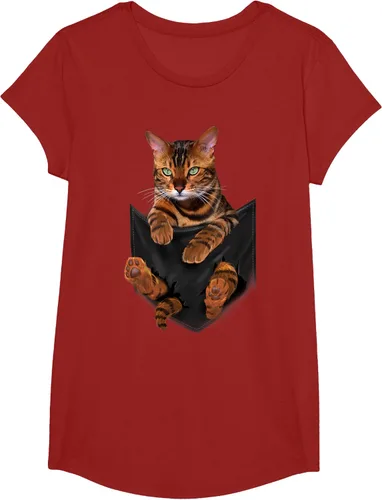 Vista 79 de Camiseta de bolsillo con estampado de tigre y gato Negro
