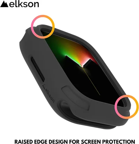 Vista 2 de elkson Compatible con Apple Watch 41mm Estuche Amortiguador, Estuche Resistente Serie Quattro para Apple Watch e iWatch Series 9 8 7, Cubierta