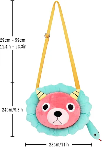 Vista 3 de Regalo de primera calidad, lindo Anya Lion Style Bolso de hombro para niña, bolso cruzado de anime con forma de anime, bolso de cosplay de dibujos