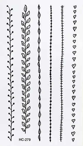 Vista 3 de Mini tatuajes, 2 hojas de hermosas flores de vid, tatuajes de dibujos animados, hojas de calcomanías temporales falsas, estilo vintage, tatuaje