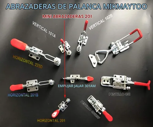 Vista 2 de Pequeña abrazadera de palanca horizontal de liberación rápida 201A, herramienta de mano 60 libras / 59.5 lbs (201-8PACK)