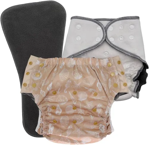 Vista 16 de EcoAble Juego de pañales de tela nocturna para niños grandes, de 6 a 16 años Bragas protectoras para necesidades especiales para incontinencia