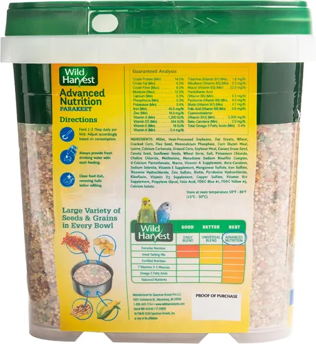 Vista 2 de Wild Harvest Dieta de nutrición avanzada para periquitos 4.5 libras, mezcla de semillas y granos