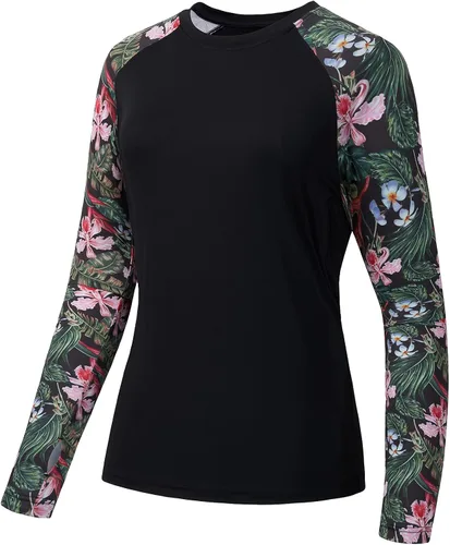 Vista 28 de BASSDASH – Camiseta de manga larga para mujer con protección solar UV UPF 50+ para pesca y senderismo Negro