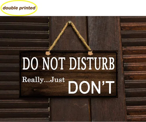 Vista 6 de WSNIHO Letrero con texto en inglés «Do Not Disturb Door Hanger» («Do Not Disturb Door Hanger»), color marrón