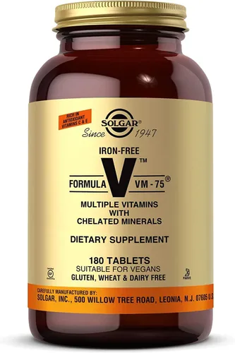 Vista 7 de Solgar Fórmula sin hierro VM-75, 90 tabletas – Multivitamínico con minerales quelados – Vitamina A, B6, B12, C, D, E – Biotina, magnesio, calcio
