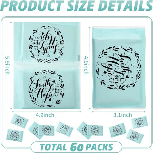 Vista 3 de Sinmoe Paquete de 60 pañuelos de viaje motivacionales para el rostro, lágrimas felices, 3 capas, mini pañuelos de bolsillo inspiradores, regalos