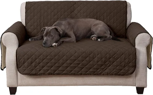 Vista 11 de Furhaven - Funda para muebles de sala de estar para perros y gatos, protector reversible de dos tonos, resistente al agua, lavable, color gris