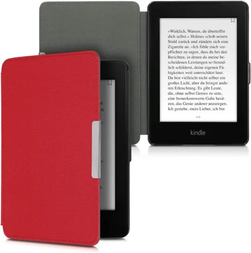 Vista 9 de kwmobile Funda compatible con Amazon Kindle Paperwhite - Funda protectora de nailon para lector electrónico - Antracita