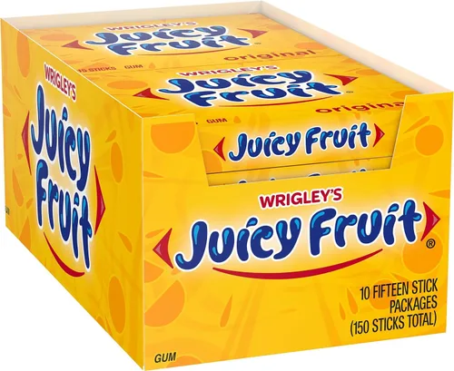 Vista 9 de Juicy Fruit Gum Goma de mascar original de burbujas, 15 piezas (paquete de 10)