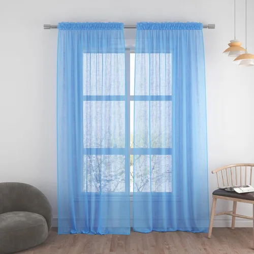 Vista 30 de UPOPO Paneles de Cortina Beige Pequeños Cortinas Transparentes de Gasa de 16 Pulgadas de Largo Cortinas de Cocina de Voile con Textura de Lino