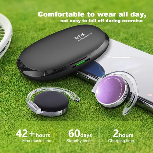 Vista 2 de Auriculares inalámbricos con ganchos para las orejas con clip Bluetooth 5.3 en la oreja, auriculares inalámbricos de oreja abierta, auriculares