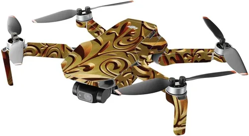 Vista 2 de MightySkins - Compatible con DJI Mini 2 Dron portátil - Mosaic Gold Funda protectora de vinilo duradera y única Fácil de aplicar, quitar