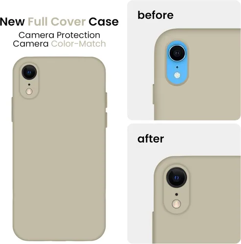 Vista 4 de FireNova Funda diseñada para iPhone XR, de silicona mejorada [borde recto] y [protección de cámara] con forro de microfibra suave antiarañazos, 6.1