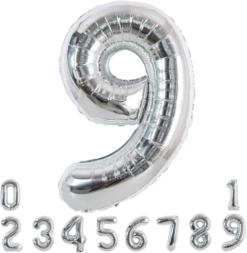 Vista 39 de Toniful - Globos de helio grandes de números del 0 al 9 de 40 pulgadas, color negro, globos digitales de número 0, globos de papel de aluminio