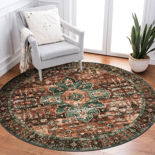 Vista 68 de Moynesa Alfombra ultra fina lavable de 2 x 3 pies, alfombra pequeña de cocina para entrada, interior, antideslizante, tapete vintage para puerta