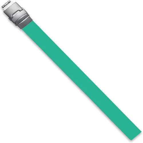 Vista 5 de 1 unidad. de 50 pulseras de identificación de silicona, placa de grabado de 1.378in y cierre de acero inoxidable. (Verde)