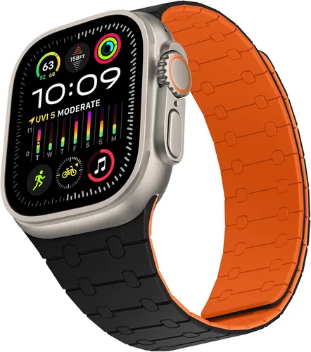 Vista 30 de Compatible con correa de Apple Watch de 49mm 46mm 45mm 44mm 42mm 41mm 40mm 38mm, correa de bucle magnético ajustable de silicona para iWatch Ultra