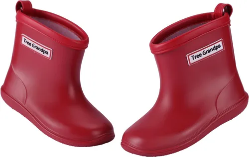 Vista 4 de Botas de lluvia para niños y niñas, botas de lluvia impermeables para bebés y niños con fácil de poner