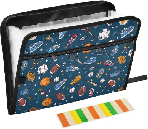 Vista 22 de Gredecor 13 Pockets File Folder Organizer A4/Letter Water Resistant Document Bag with Zipper Filing Folder Expanding File Pouch Storage for School