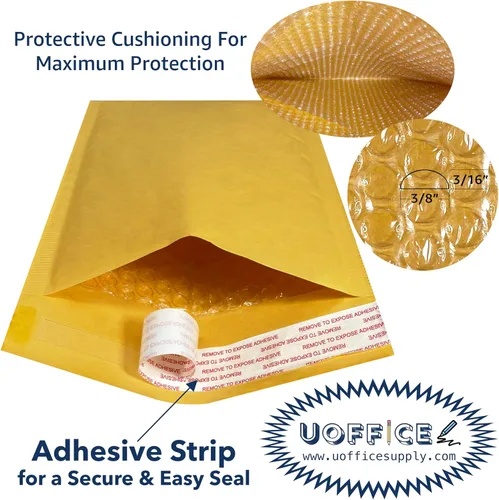 Vista 3 de Sobres de burbujas de papel kraft, 100 sobres acolchados pequeños #0-6 x 10 pulgadas, sobres de burbujas de papel kraft, sobres protectores, sobres