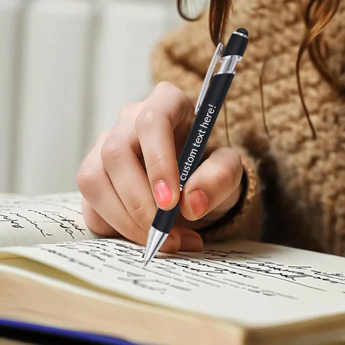 Vista 5 de Bolígrafos personalizados, bolígrafo grabador de negocios personalizados, bolígrafos personalizados con nombre, lápices capacitivos para pantallas