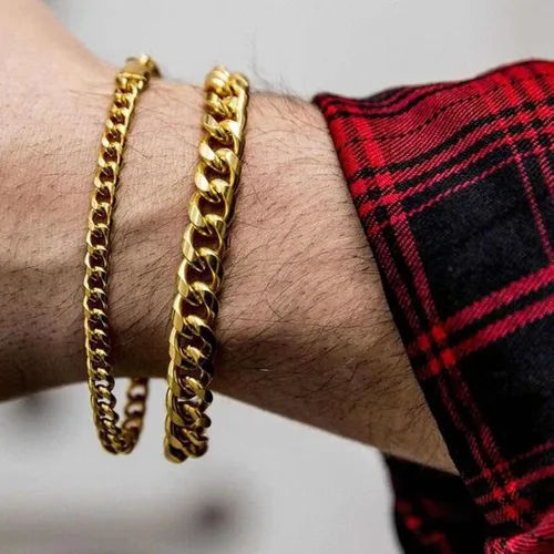 Vista 7 de Stainless Steel Cuban Chain Bracelets for Men Women 6.577.589inch Stainless Steel Bracelet Gold Plating Silver Stainless Steel Fashion Jewelry