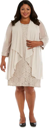 Vista 6 de R&M Richards Vestido de mujer Missy 2 PCE Flyaway de talla grande