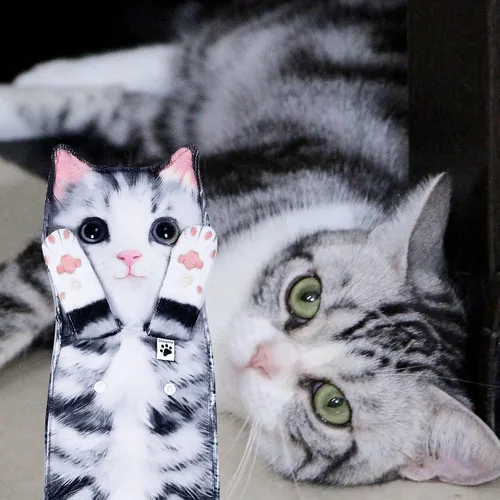 Vista 3 de Toallas de mano divertidas con forma de gato para baño y cocina, adorno de gato bonito y decorativo, toallas para la cara para colgar, para el Día