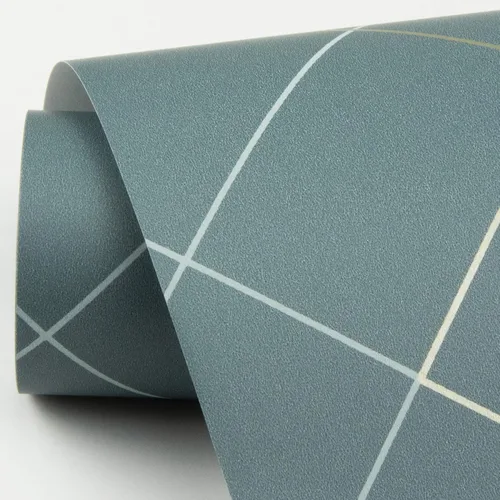 Vista 4 de Scott Living 2964-25911 Ballard Teal Geometric Papel pintado Gris