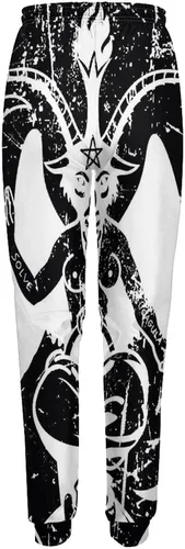 Vista 6 de Satanic Goat Baphomet - Pantalones deportivos de cintura alta con bolsillos para mujer