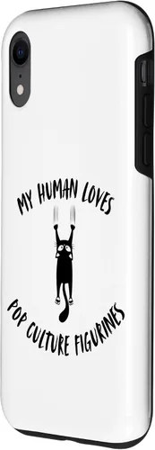 Vista 2 de iPhone XR My Human Loves Pop Culture Figurines - Cat Parent Hobby Case