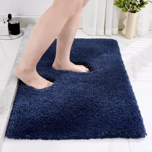Vista 36 de Disolla - Alfombra antideslizante pequeña y esponjosa para el suelo del baño, lavable, afelpada, para ducha, absorbente, color beige, 17 x 24