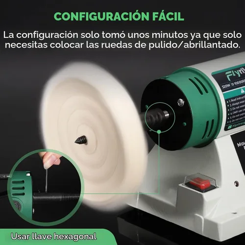 Vista 7 de Pulidor de joyas, búfer de banco ajustable de velocidad variable