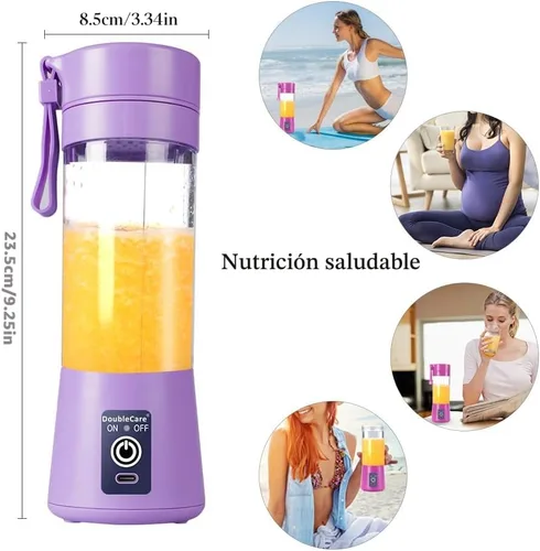 Vista 3 de Taza de licuadora portátil, licuadora de zumo USB eléctrica, licuadora portátil para batidos y batidos, zumo, 380 ml, seis cuchillas excelentes