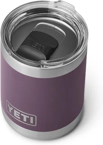 Vista 8 de Yeti Rambler Vaso corto de 10 onzas con aislamiento térmico al vacío, de acero inoxidable, con tapa MagSlider Rosa arenisca.