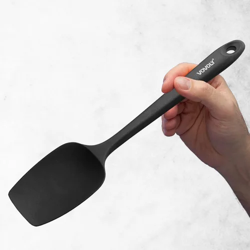 Vista 6 de Juego de espátulas de silicona, espátula de cuchara de goma resistente al calor con diseño de una pieza sin costuras, espátula cuchara Surtido