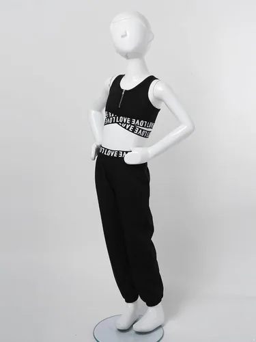 Vista 6 de dPois Girls' 2-Piece Racer Back Sports Bra Crop Tank Tops with Athletic Leggings Sets Fitness Workout Outfit Tracksuit