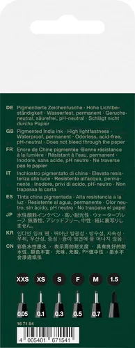 Vista 3 de Faber-Castell PITT Artist Pen India Ink Pen - Cartera de 6 colores 199 negro - XXS, XS, S, F, M, 1.5, (167154)