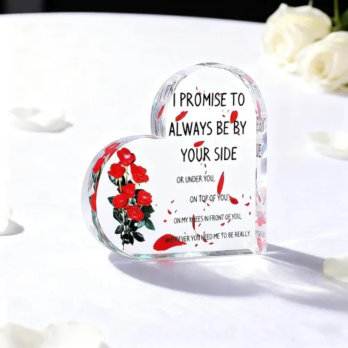 Vista 4 de Placa de corazón de acrílico, citas inspiradoras, regalo romántico para novia, novio, amante, regalo para boda, cumpleaños, aniversario, decoración