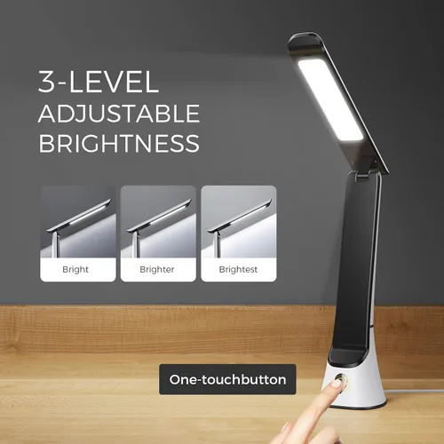 Vista 5 de Lámpara de terapia de luz, 10 000 LUX sin rayos UV, luz solar LED de espectro completo, luz de estado de ánimo con control táctil y función de luz