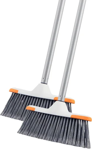 Vista 15 de Superio Escoba gris, escoba resistente para interiores y exteriores con mango de 48 pulgadas, limpieza de suelos multisuperficie para el hogar Gris